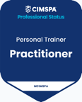 CIMSPA Professional Status: Personal Trainer Practitioner, MCIMSPA, valid to 18 February 2027. Verify with CIMSPA